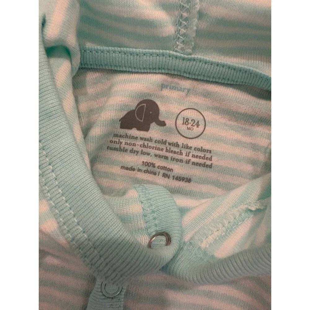 Primary Striped Hooded Rompers, size 18-24 months